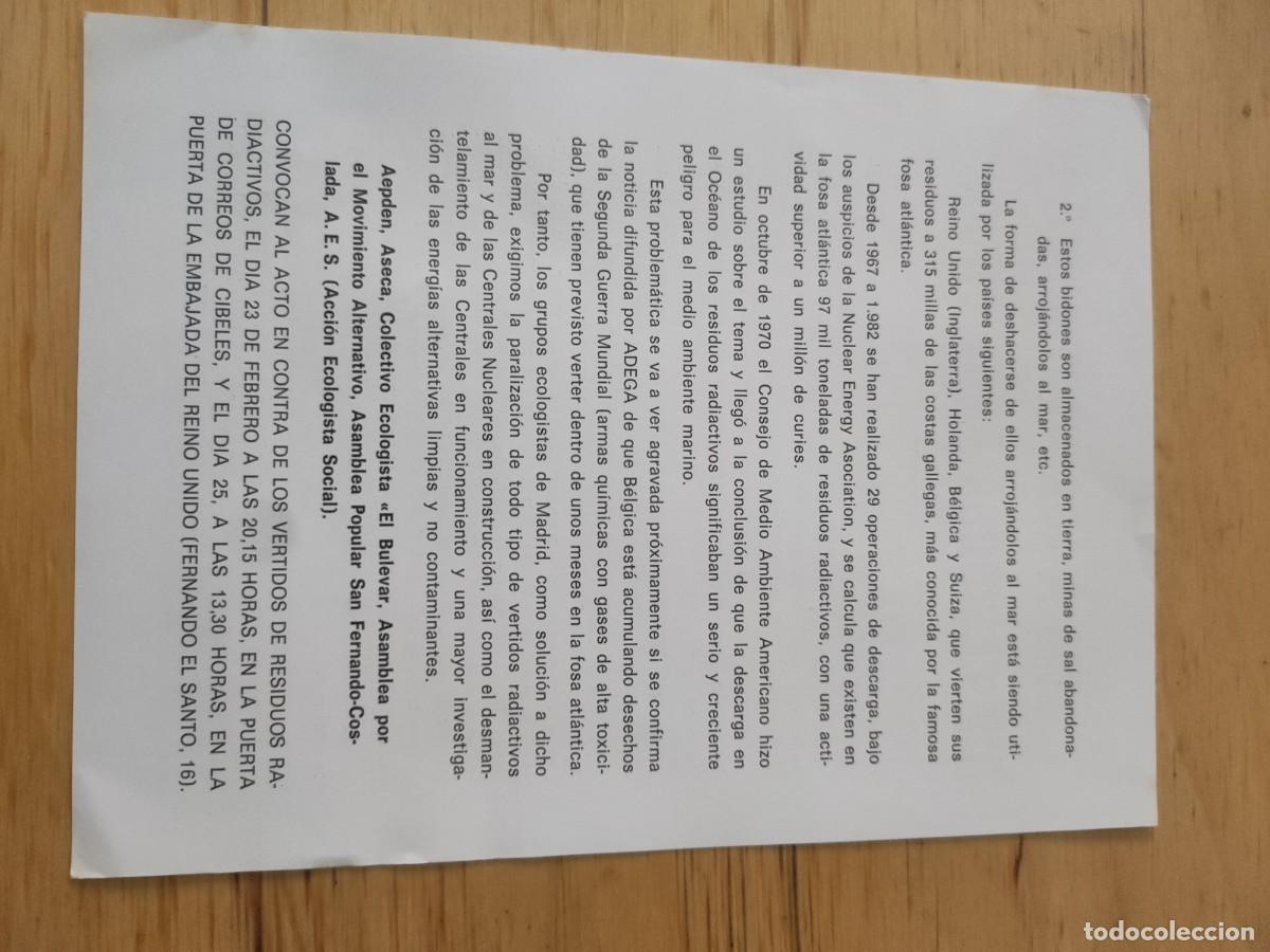 Documentos antiguos: Documento No a los vertidos de residuos radiactivos - Foto 2