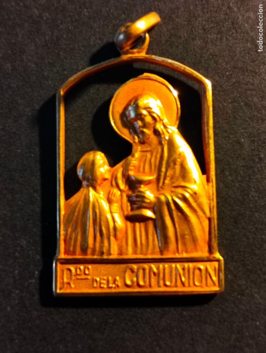 Documentos antiguos: MEDALLA PRIMERA COMUNION 2,5 CM - Foto 1