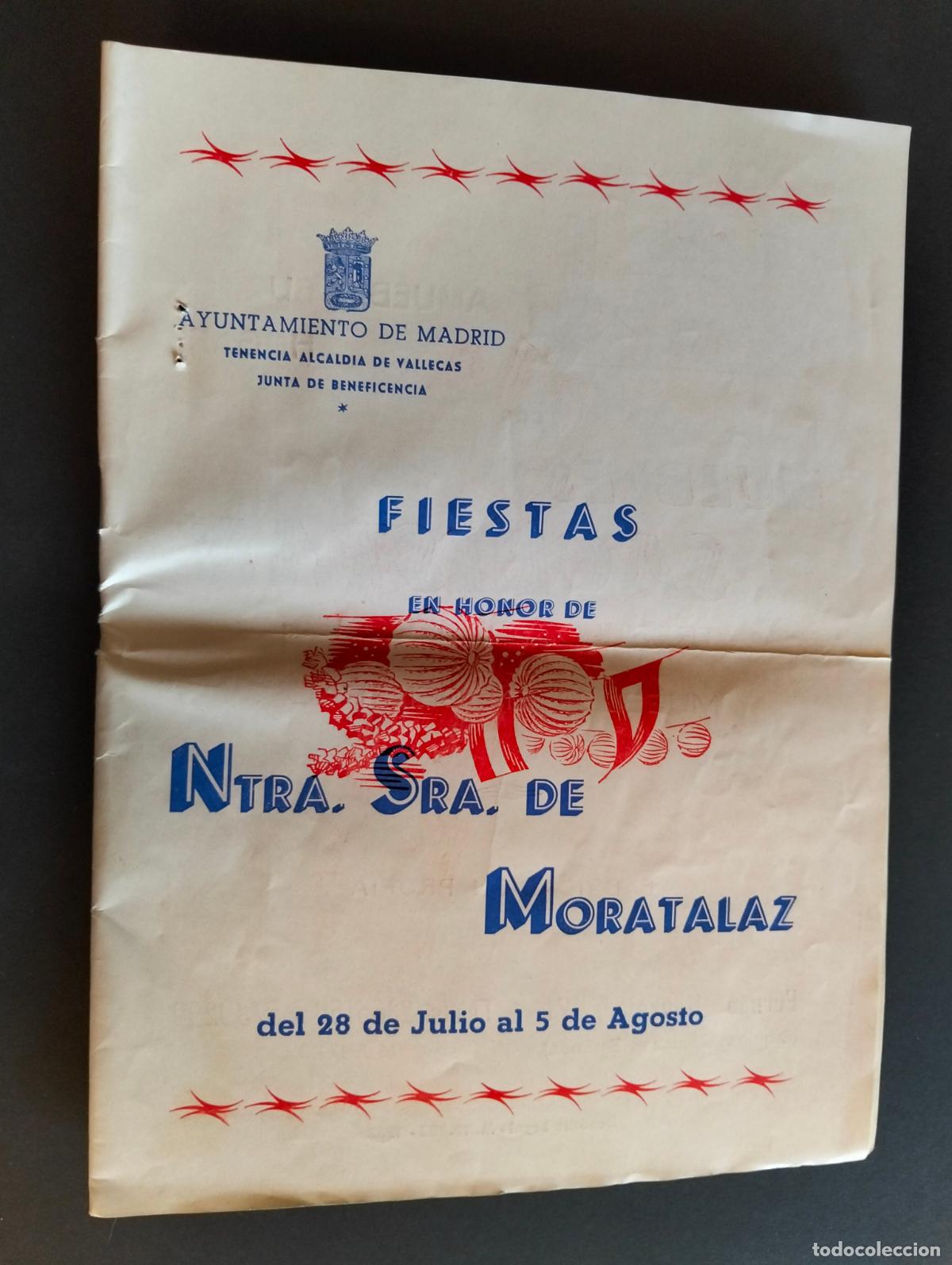 Documentos antiguos: MORATALAZ MADRID PROGRAMA DE FIESTAS 1962 - Foto 1