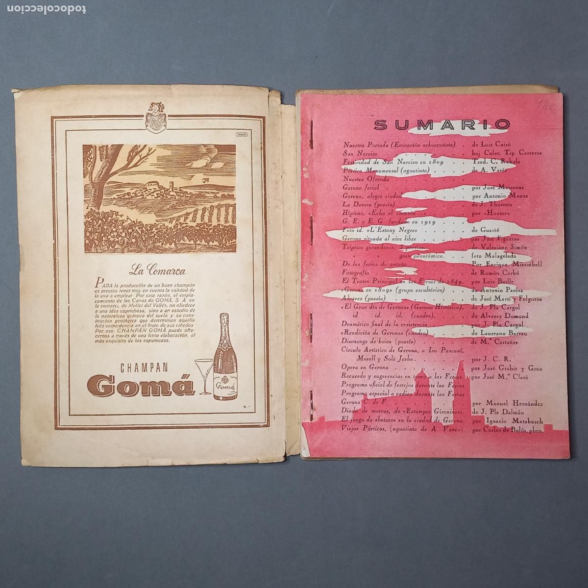 Documentos antiguos: Programa de Ferias y Fiestas de San Narciso. Gerona. 1949. - Foto 2
