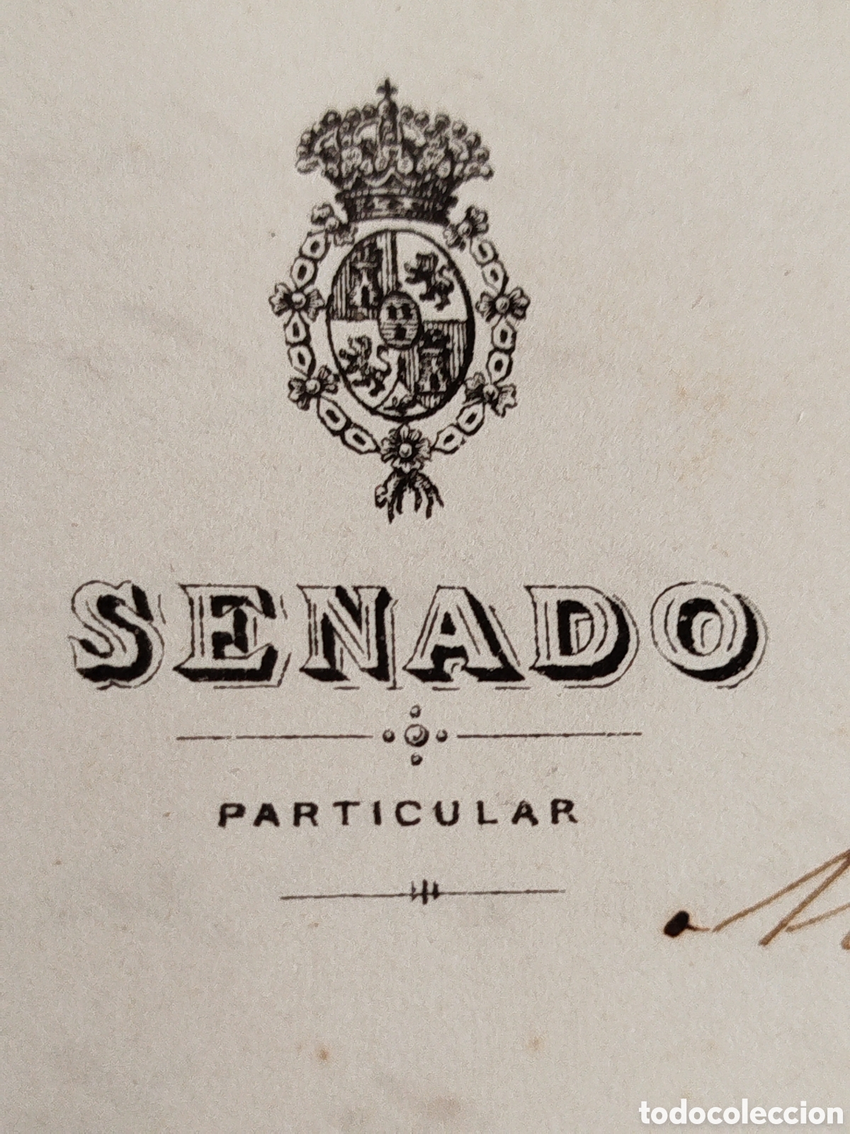 Documentos antiguos: Documento Senado 1888, manuscrito en papel oficial. - Foto 2