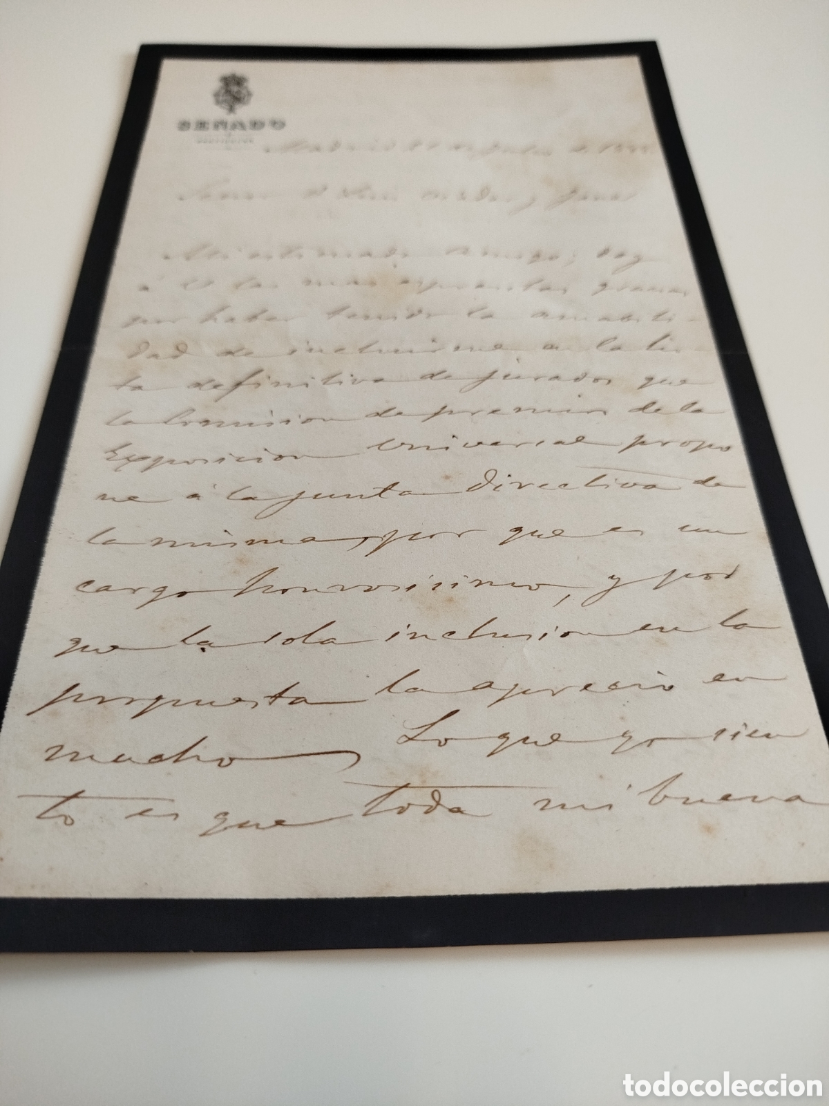 Documentos antiguos: Documento Senado 1888, manuscrito en papel oficial. - Foto 4