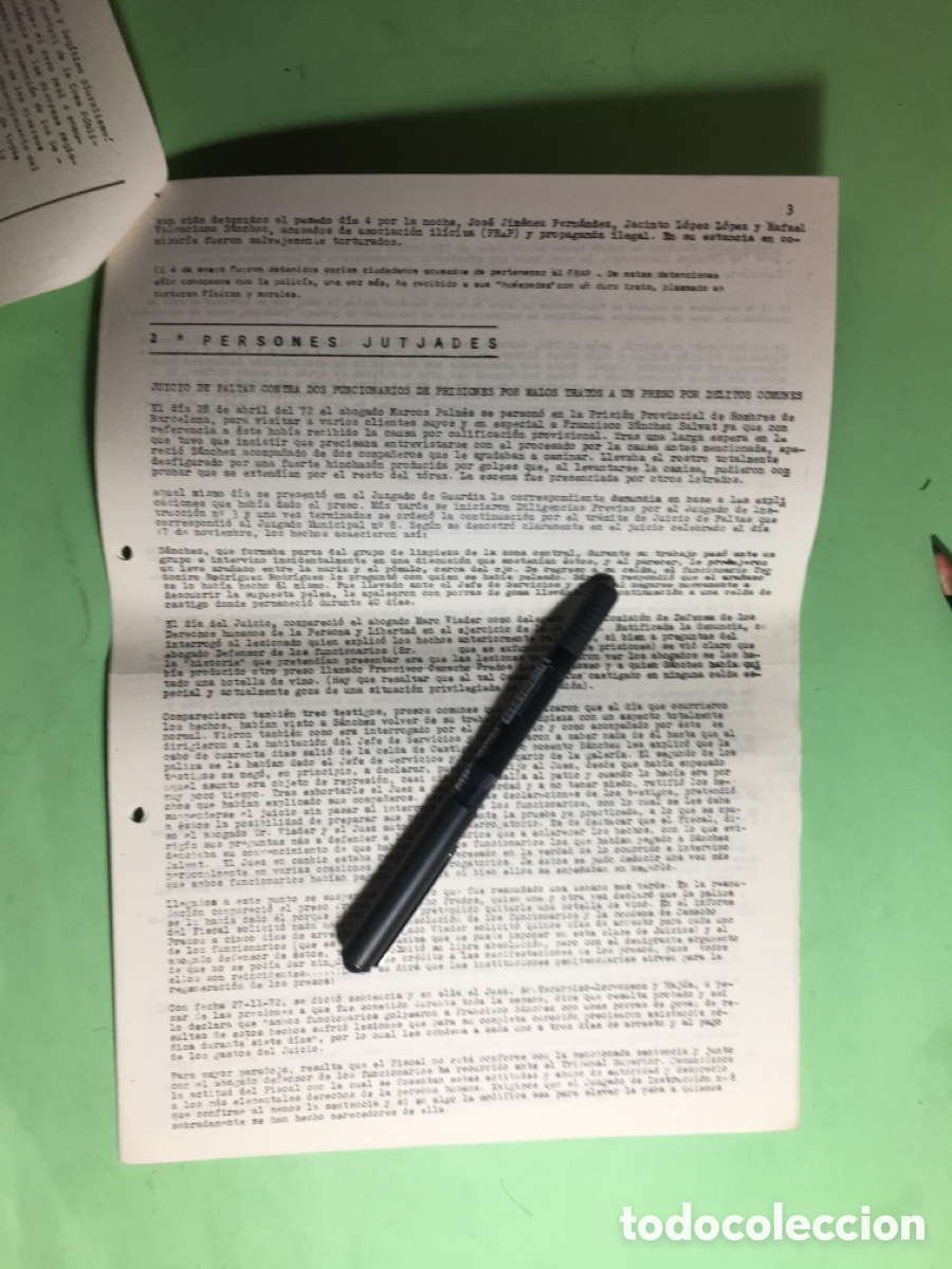 Documentos antiguos: 1973 GENER COMISSI&Oacute; DE SOLIDARITAT BCN BUTLLET&Iacute; No.23 - Foto 2