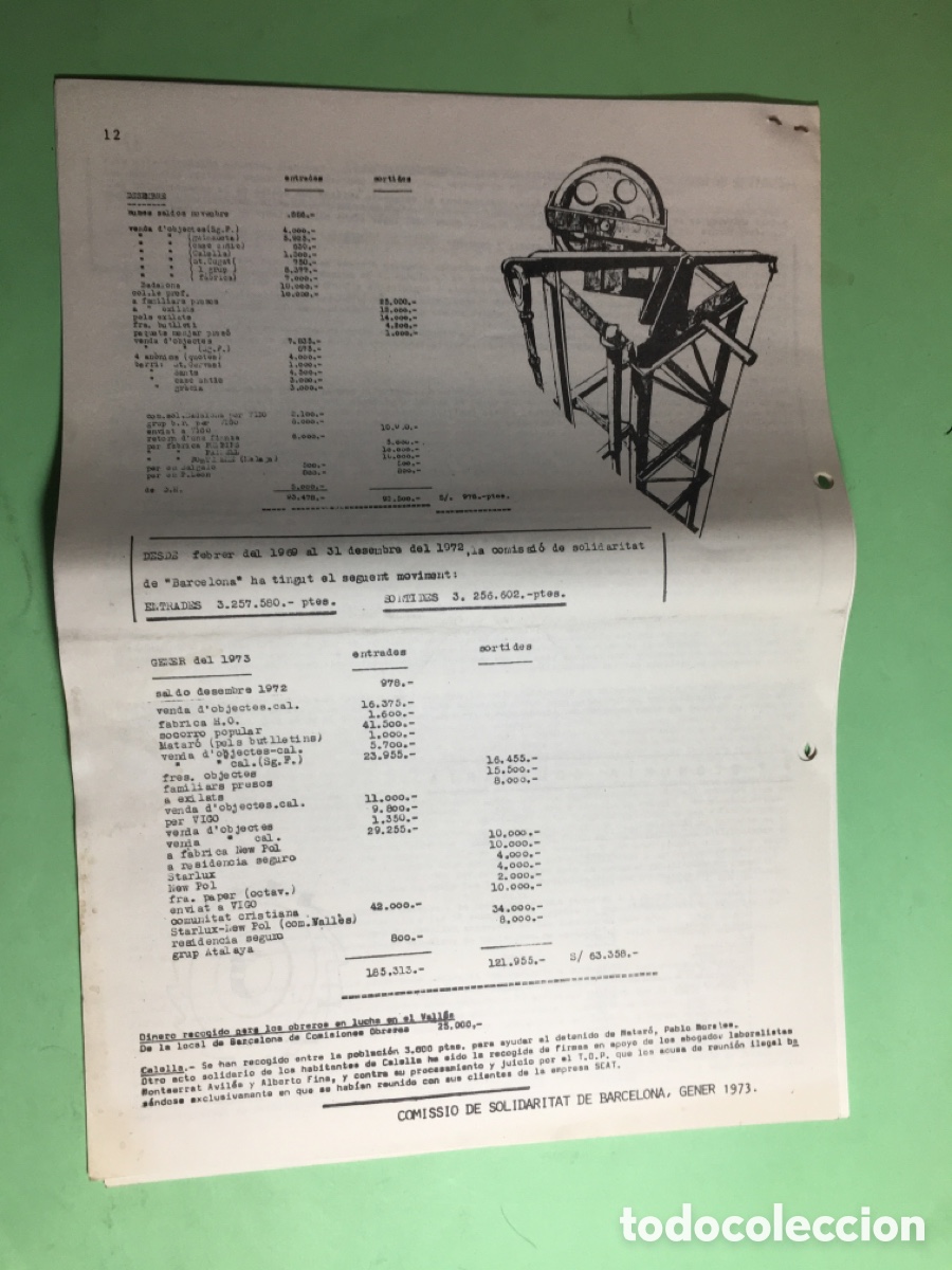 Documentos antiguos: 1973 GENER COMISSI&Oacute; DE SOLIDARITAT BCN BUTLLET&Iacute; No.23 - Foto 6