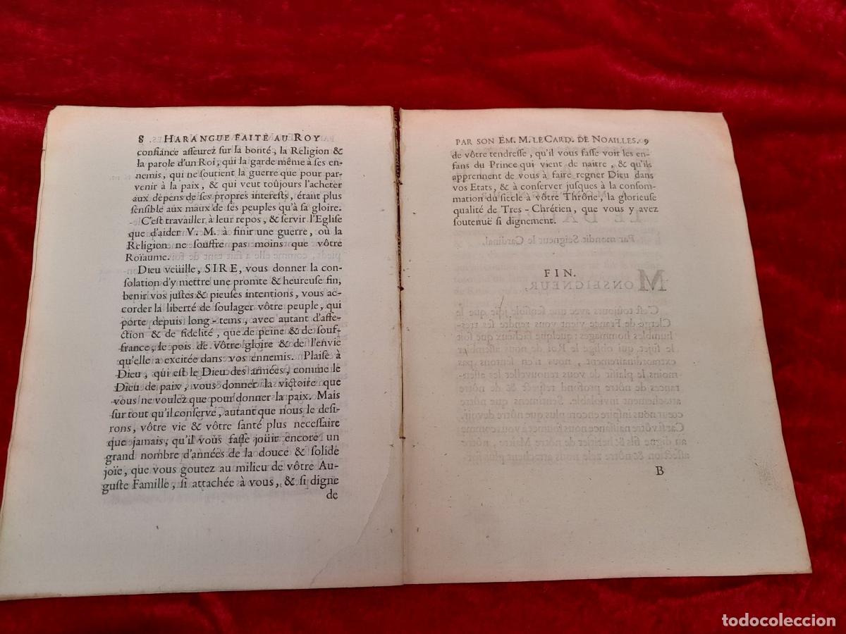 Documentos antiguos: DOC-1319. DISCURSO. HARANGUE FAITE AU ROY. VERSAILLES. 1707 - Foto 3