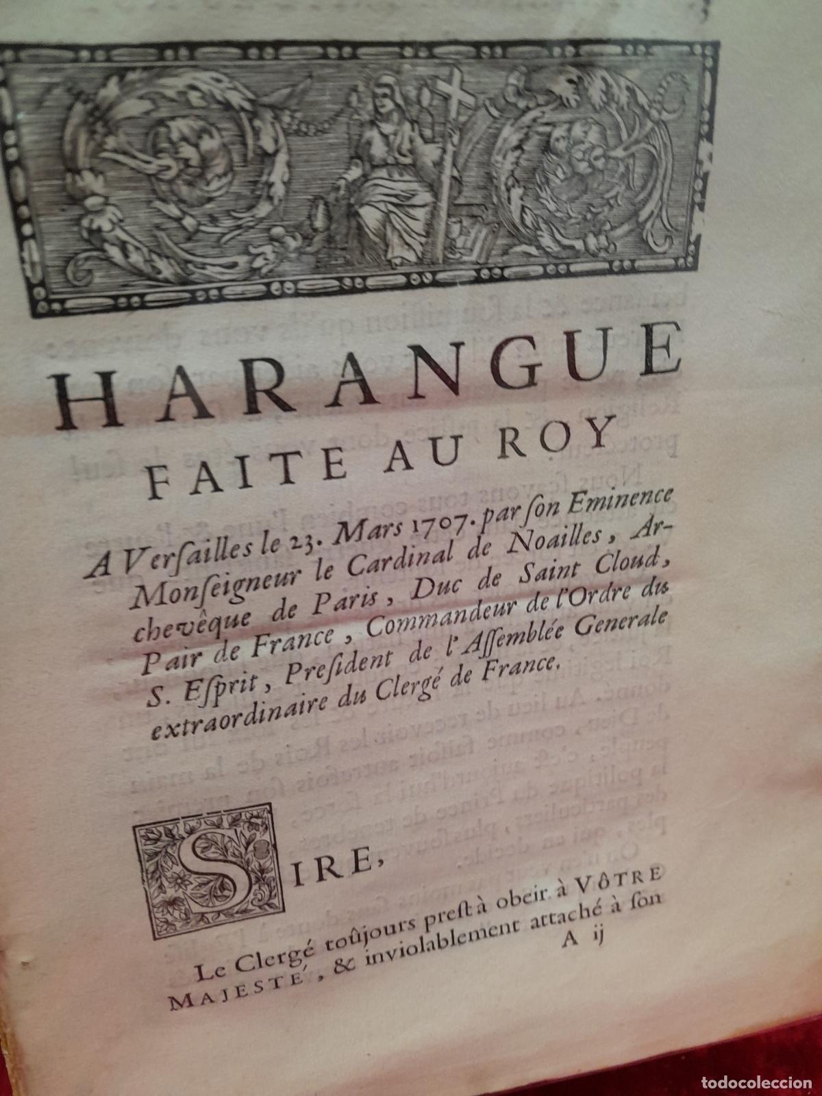 Documentos antiguos: DOC-1319. DISCURSO. HARANGUE FAITE AU ROY. VERSAILLES. 1707 - Foto 1