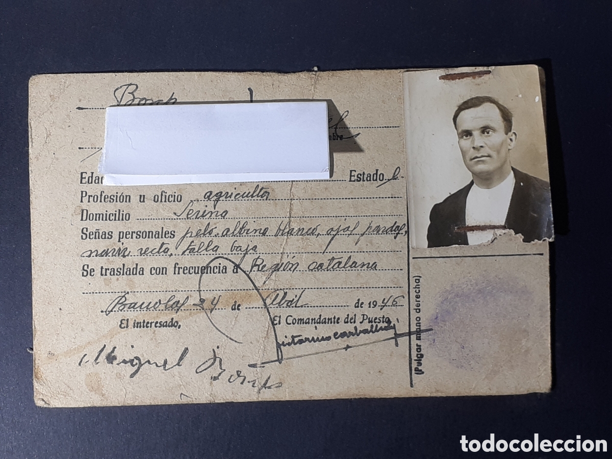 Documentos antiguos: TARJETA PROVISIONAL DE IDENTIDAD - A&Ntilde;O 1946 - Foto 1