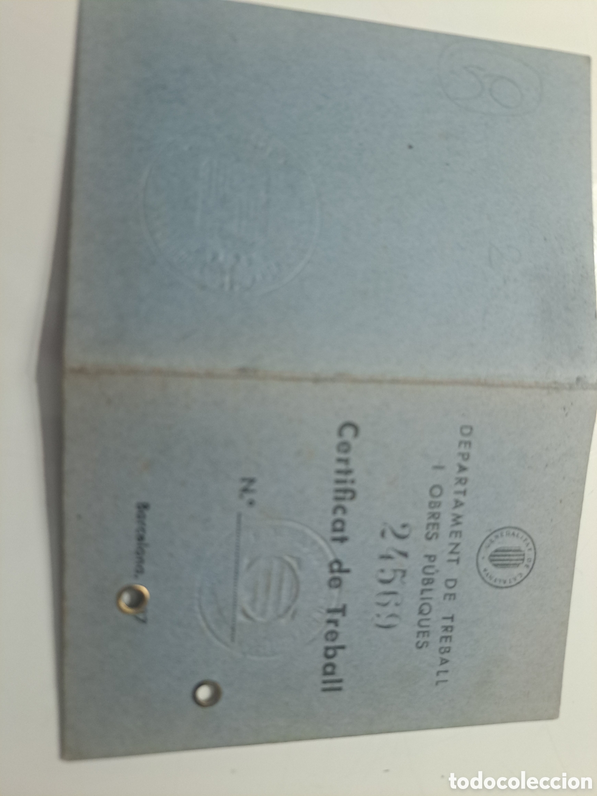 Documentos antiguos: Certificado de trabajo 1938 escrivent - Foto 2