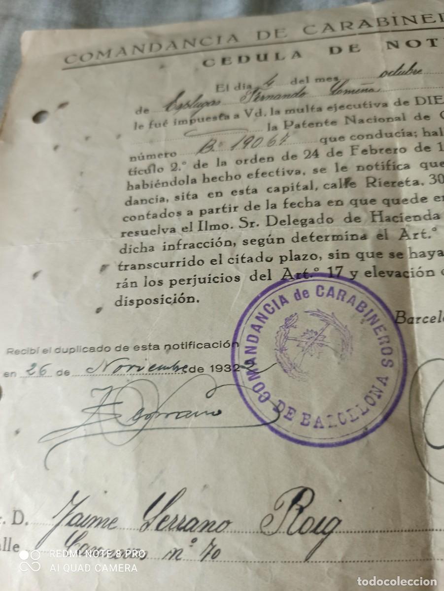 Documentos antiguos: Comandancia Carabineros. 1932 - Foto 2