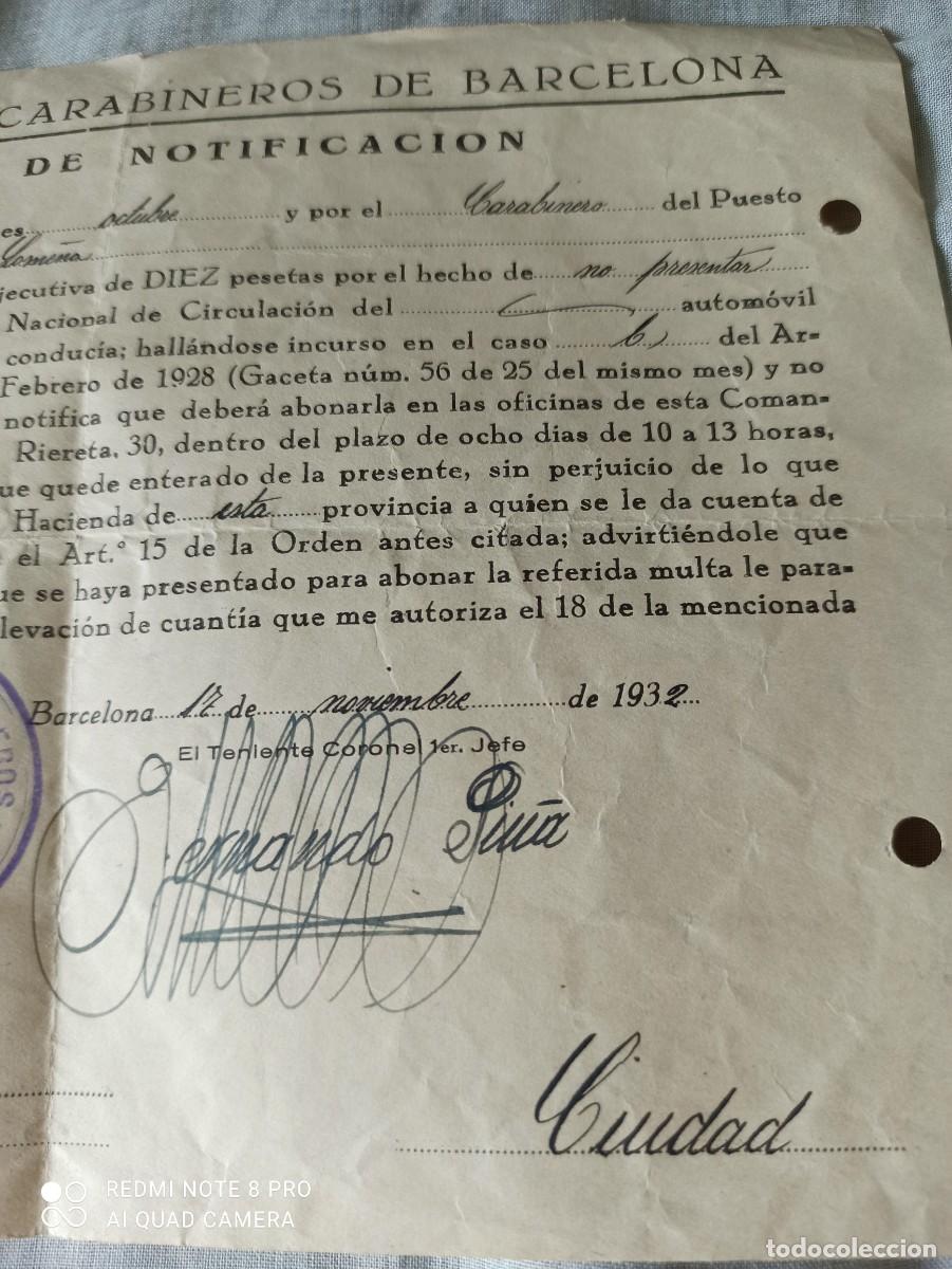 Documentos antiguos: Comandancia Carabineros. 1932 - Foto 3
