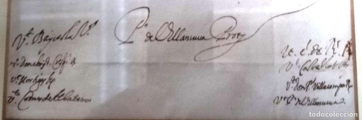 Documentos antiguos: Carta Felipe IV enmarcada - Foto 3