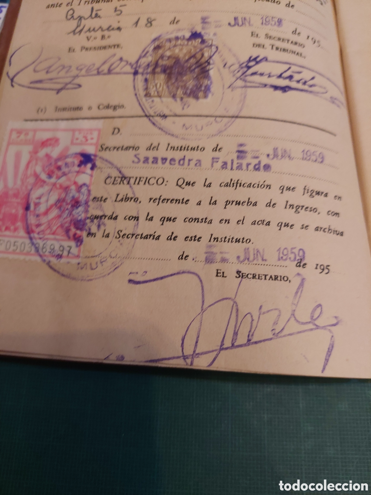 Documentos antiguos: LIBRO CALIFICACIONES INSTITUTO BEATRIZ GALINDO 1959 - Foto 3