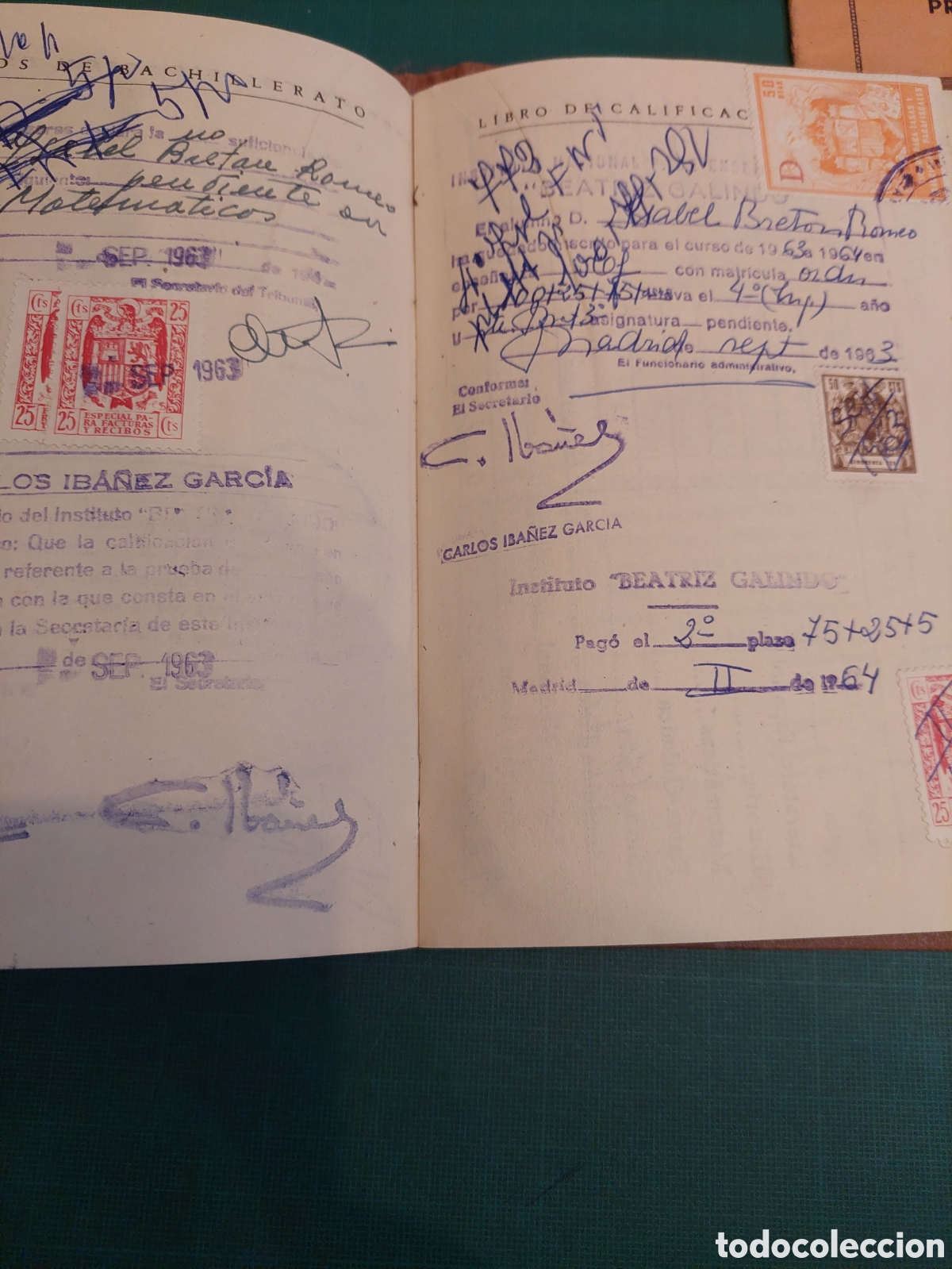 Documentos antiguos: LIBRO CALIFICACIONES INSTITUTO BEATRIZ GALINDO 1959 - Foto 4