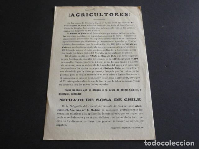 Documentos antiguos: NITRATO DE CHILE HOJA PUBLICITARIA - Foto 1