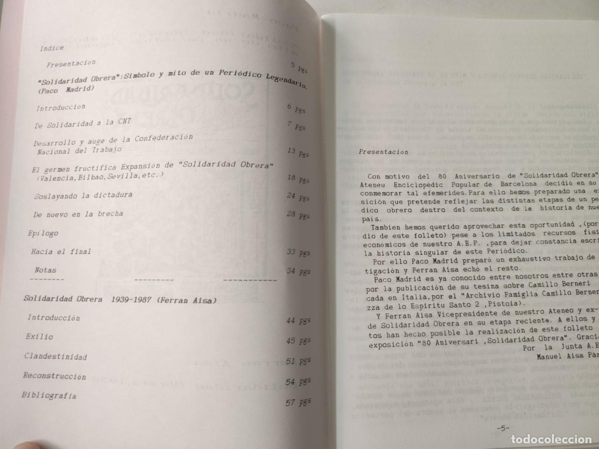 Documentos antiguos: Documento Pol&iacute;tico: Solidaridad Obrera. 1987. - Foto 3
