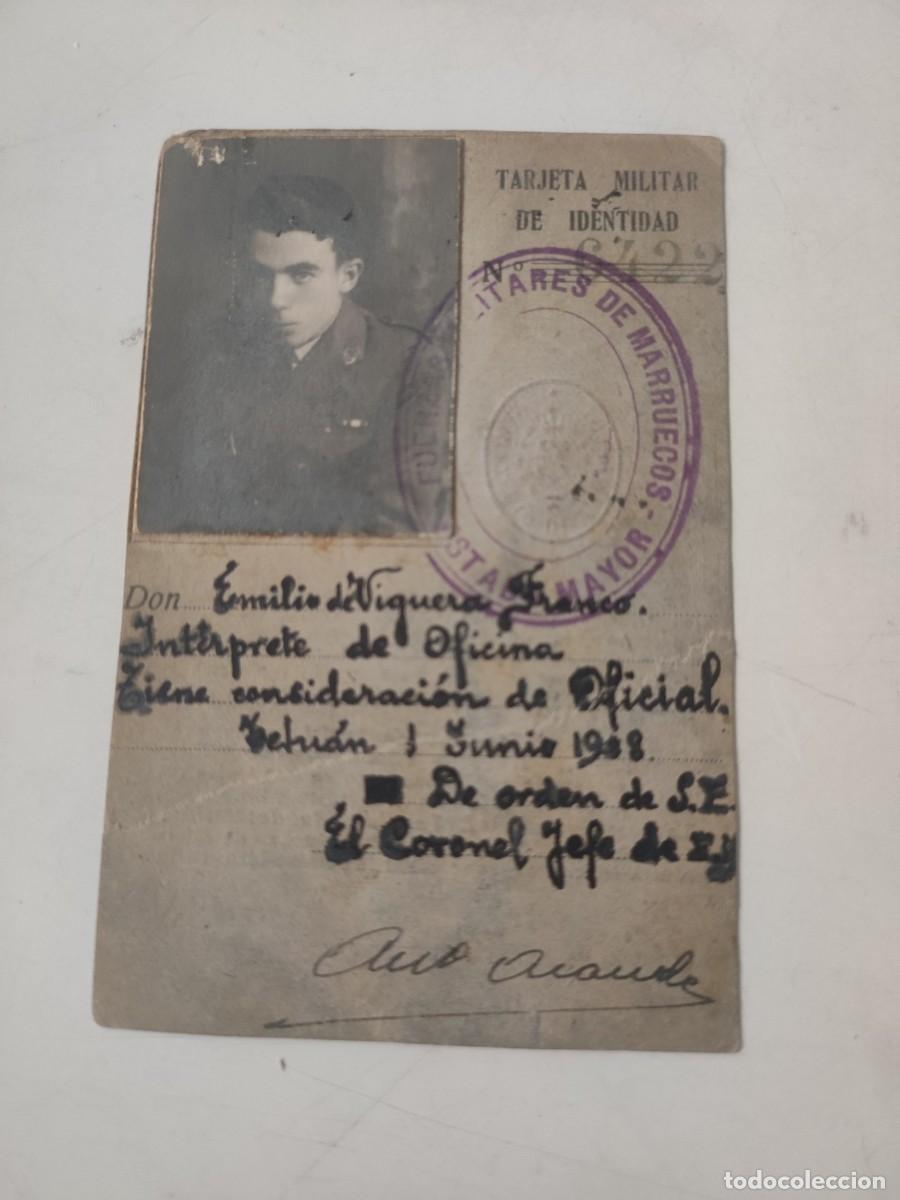 Documentos antiguos: Tarjeta Militar de Identidad. 1938. - Foto 1