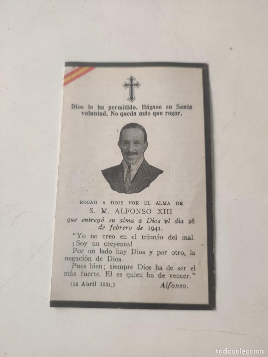 Documentos antiguos: Esquela Alfonso XIII - Foto 1