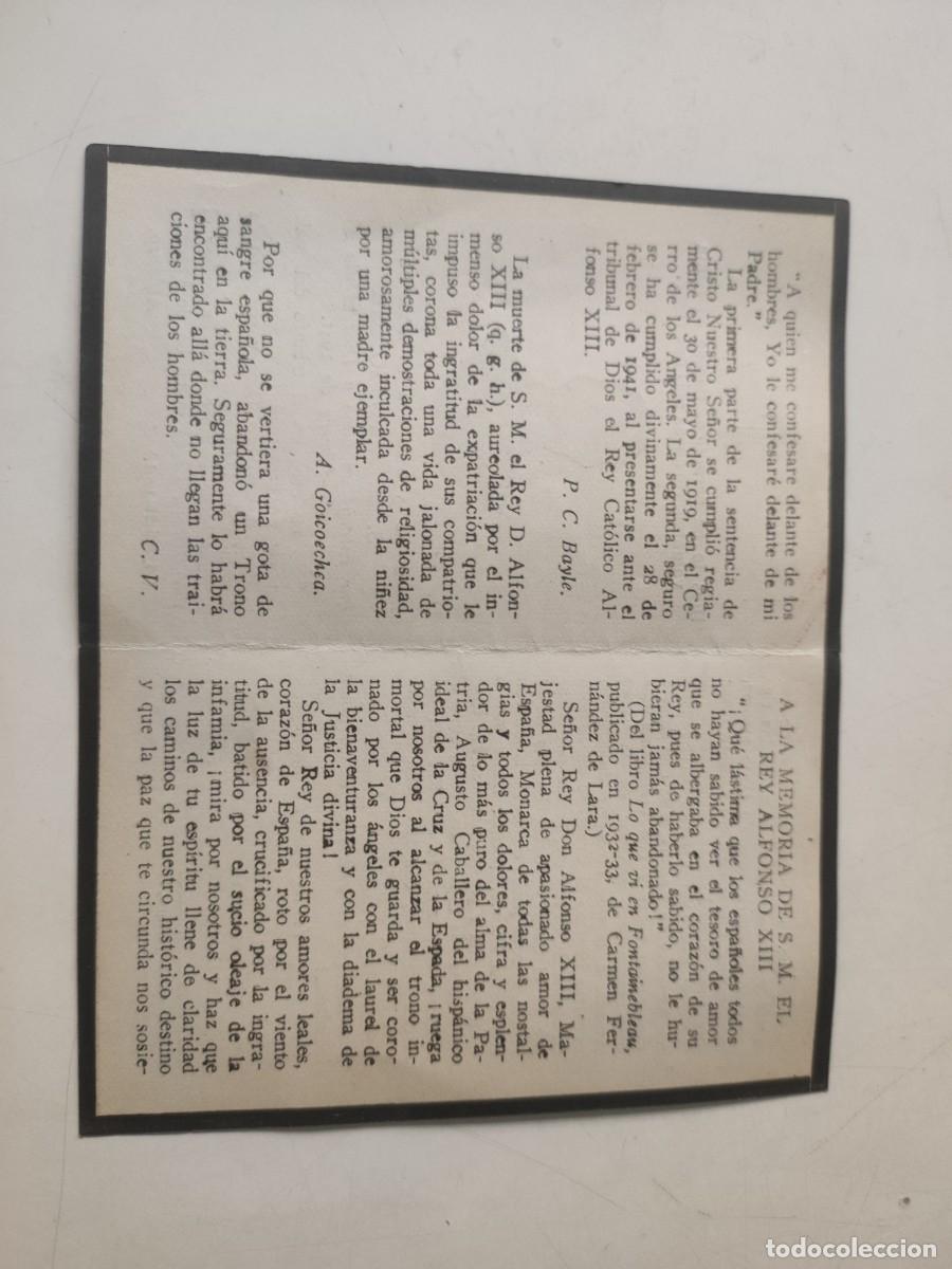 Documentos antiguos: Esquela Alfonso XIII - Foto 3