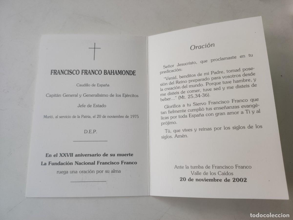 Documentos antiguos: Esquela Francisco Franco - Foto 3