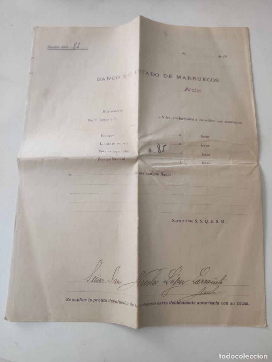 Documentos antiguos: Banco de Estado de Marruecos. 1920 - Foto 2