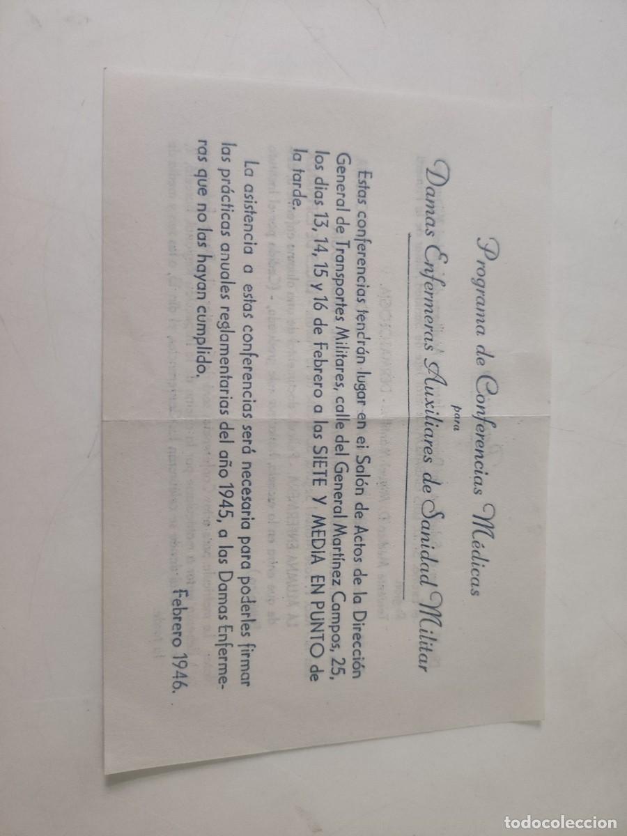Documentos antiguos: Programa de conferencias m&eacute;dicas. 1946 - Foto 1