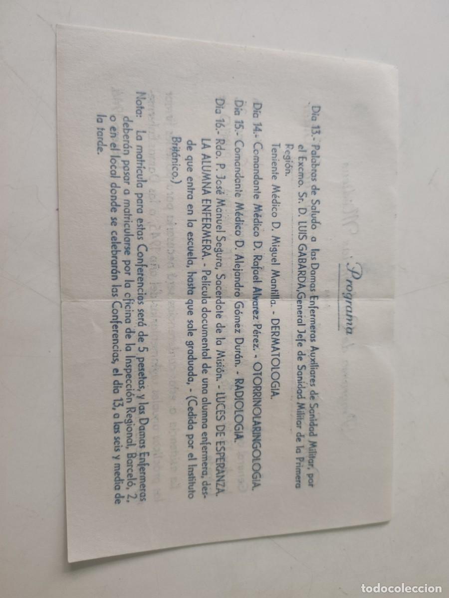 Documentos antiguos: Programa de conferencias m&eacute;dicas. 1946 - Foto 2
