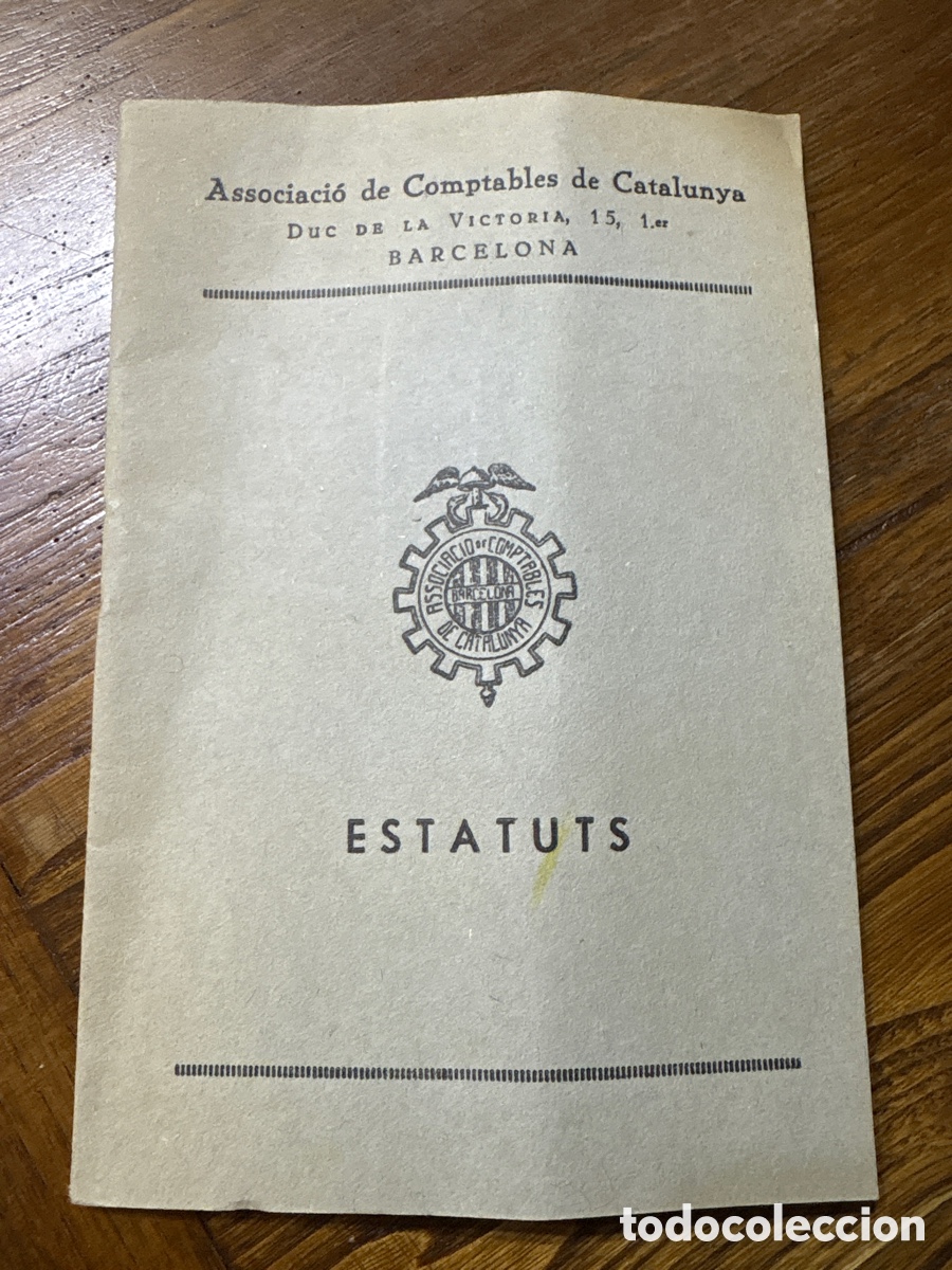Documentos antiguos: Libro panfleto Estatuts Associaci&oacute; de comptables de Catalunya - Foto 1