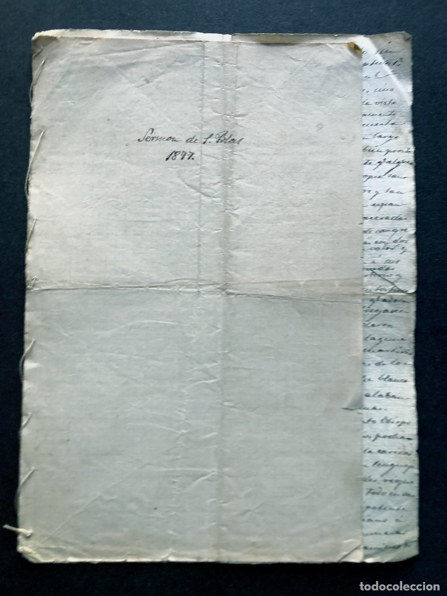 Documentos antiguos: SERM&Oacute;N DE SAN BLAS / A&Ntilde;O 1877 / DI&Oacute;CESIS DE JACA / HUESCA - Foto 1