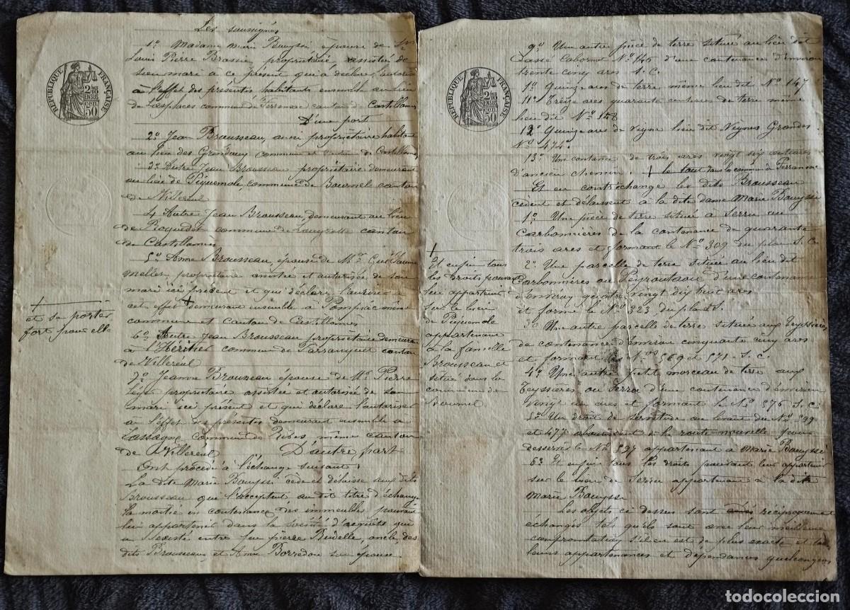 Documentos antiguos: Documento antiguo de Francia 1800s - Foto 1