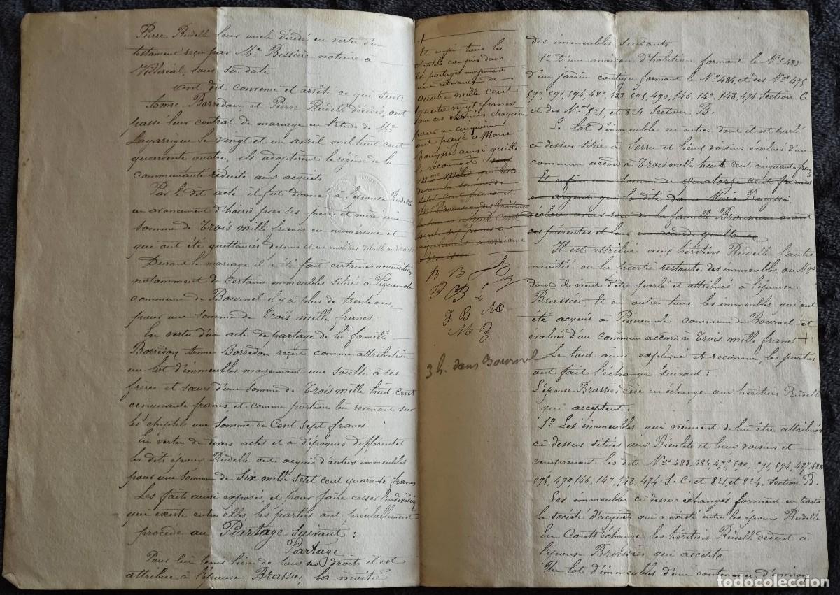 Documentos antiguos: Documento antiguo de Francia 1800s - Foto 2