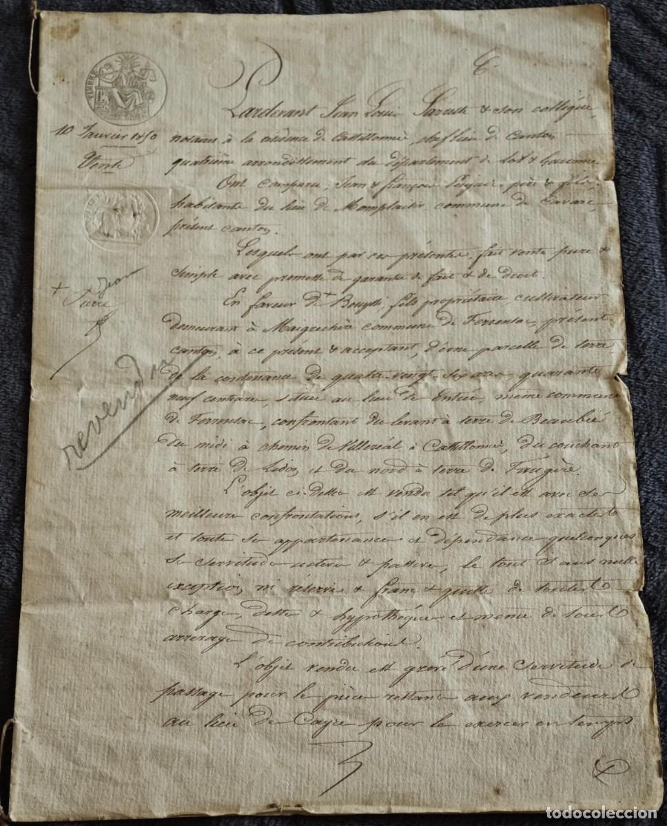 Documentos antiguos: Documento antiguo de Francia 1810 - Foto 1