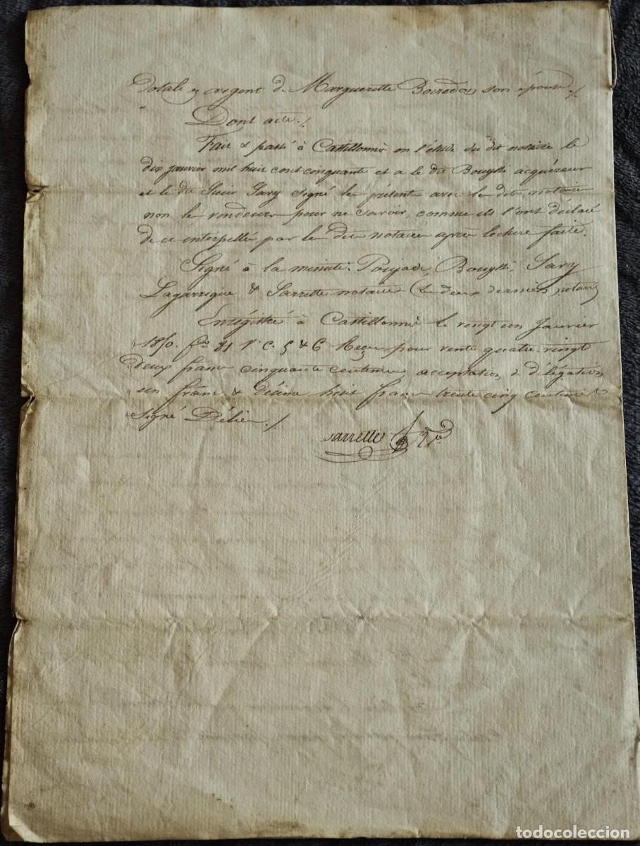 Documentos antiguos: Documento antiguo de Francia 1810 - Foto 3