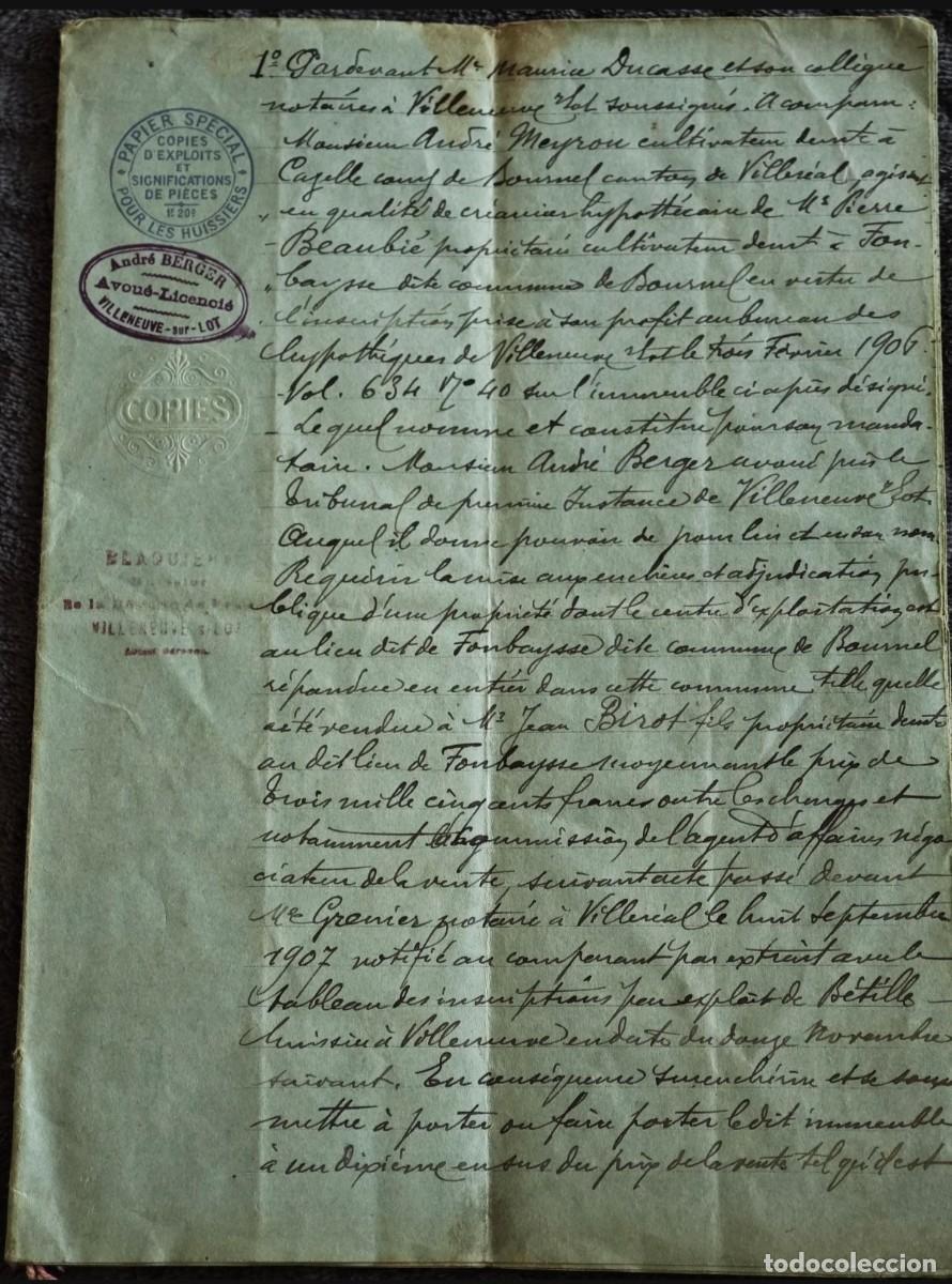 Documentos antiguos: Documento antiguo de Francia 1900s - Foto 1