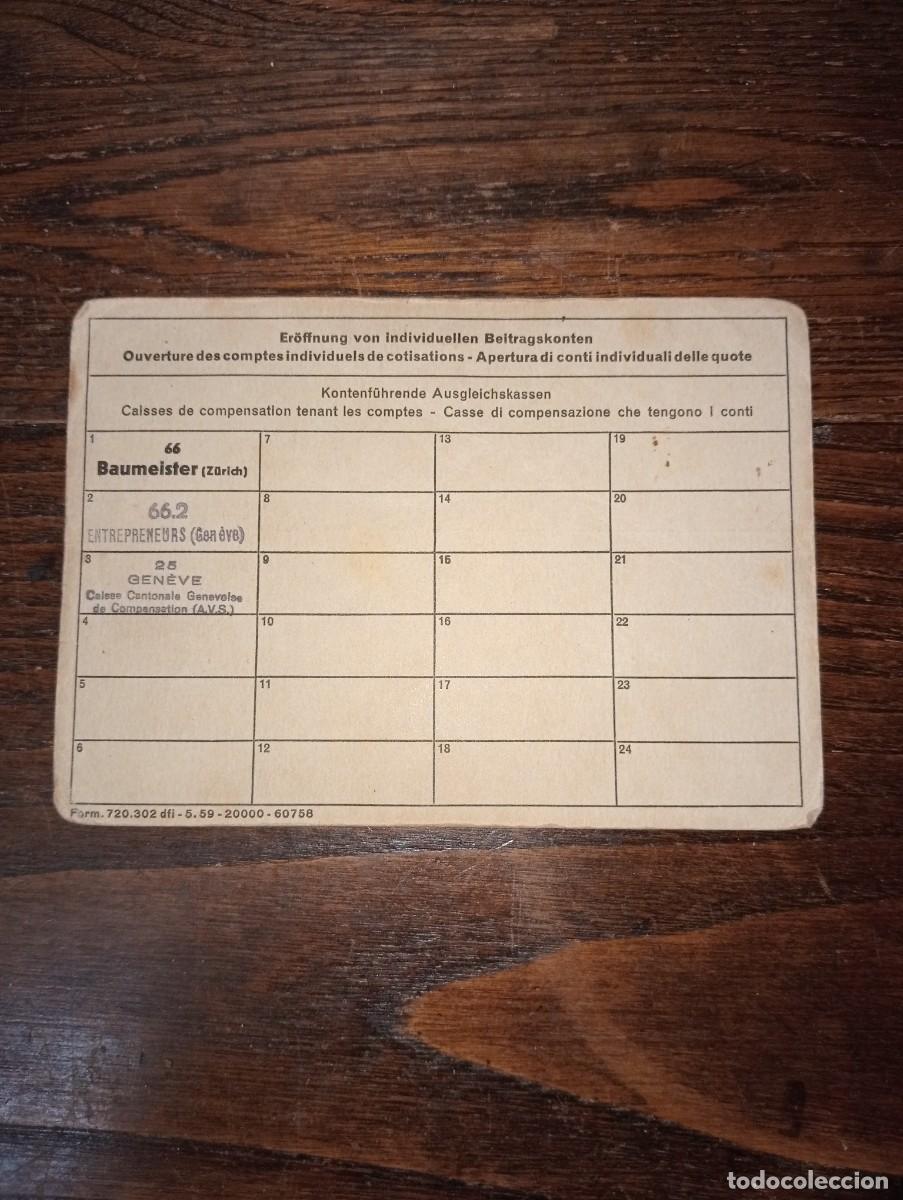 Documentos antiguos: Documentos trabajador Espa&ntilde;ol en Suiza - Foto 8