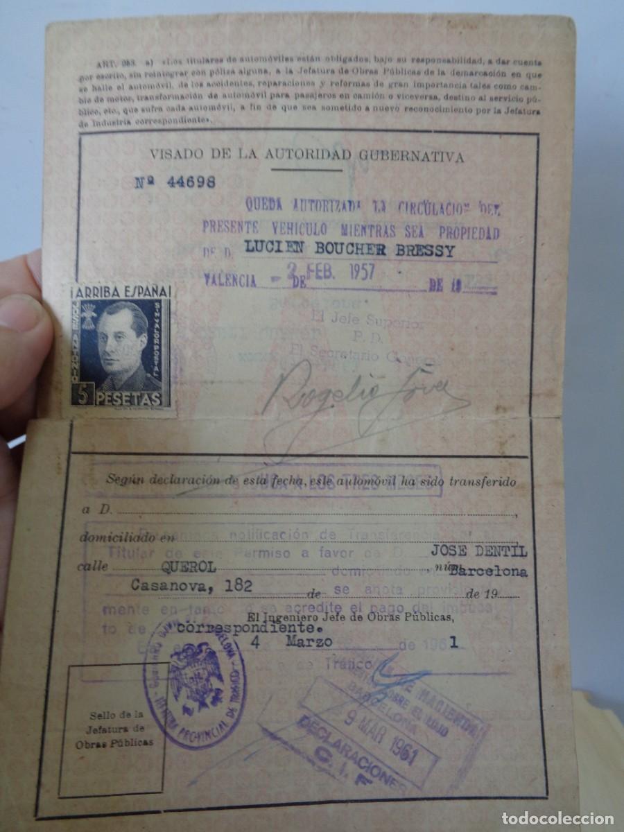 Documentos antiguos: &iexcl;&iexcl; CITROEN 2CV. - DOCUMENTOS. ORIGINALES.- A&Ntilde;O.- 1957. !! C-22. - Foto 8