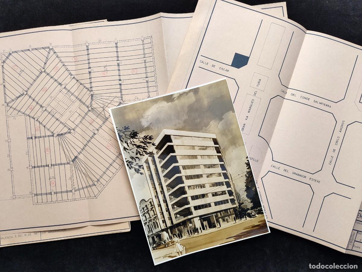 Documentos antiguos: PROYECTO EDIFICIO 16 VIVIENDAS Y LC., EN GRAN V&Iacute;A MARQUES DEL TURIA (VALENCIA), 1967 (11) - Foto 1