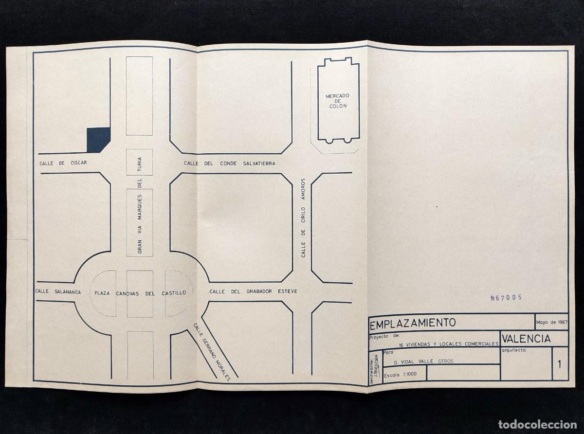 Documentos antiguos: PROYECTO EDIFICIO 16 VIVIENDAS Y LC., EN GRAN V&Iacute;A MARQUES DEL TURIA (VALENCIA), 1967 (11) - Foto 3