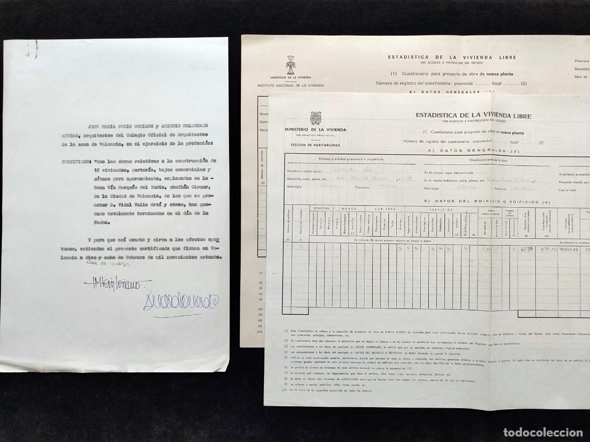 Documentos antiguos: PROYECTO EDIFICIO 16 VIVIENDAS Y LC., EN GRAN V&Iacute;A MARQUES DEL TURIA (VALENCIA), 1967 (11) - Foto 7