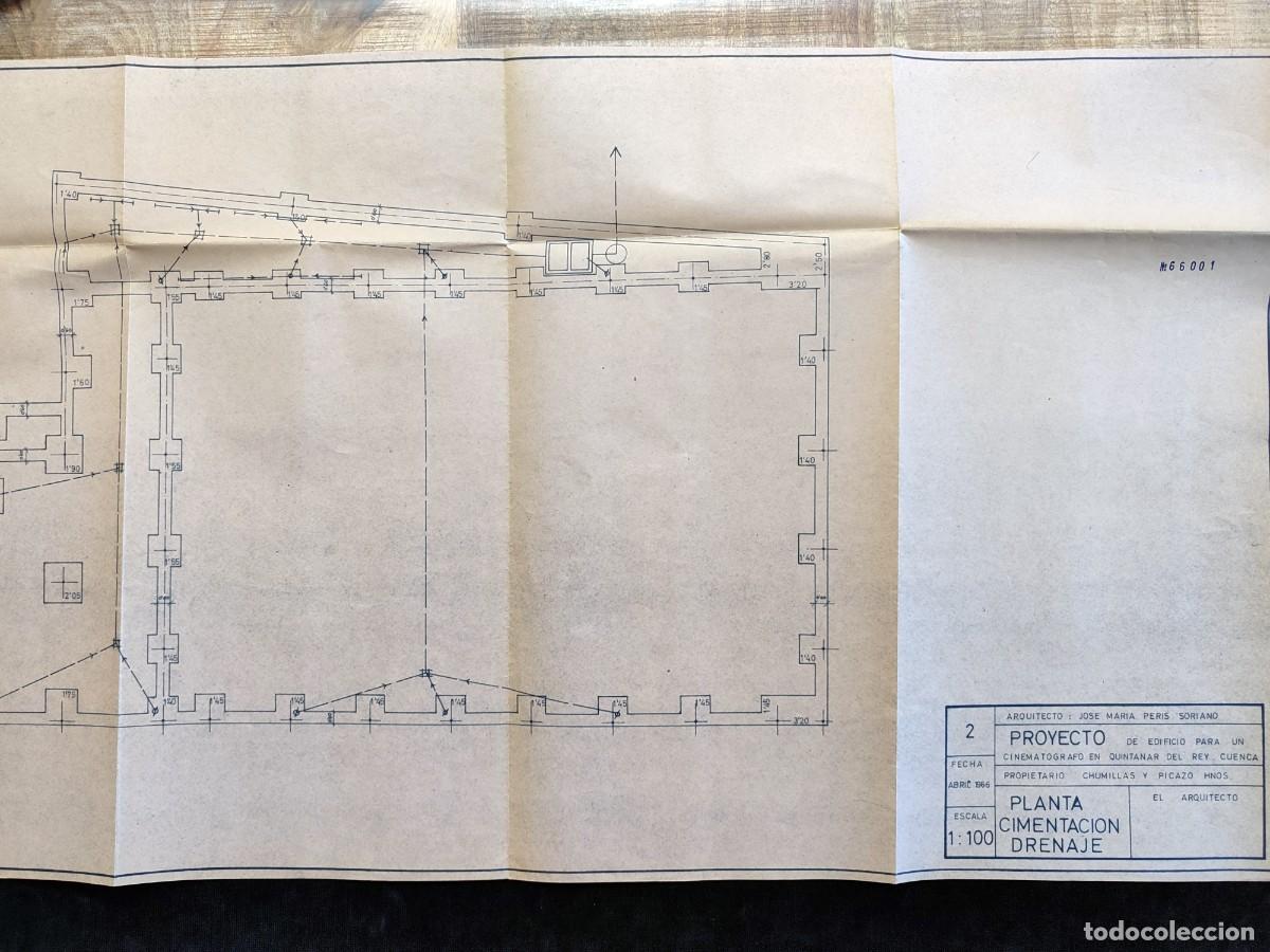 Documentos antiguos: PROYECTO EDIFICIO PARA CINEMAT&Oacute;GRAFO EN QUINTANAR DEL REY (CUENCA), 1966-67. MUCHA DOCUMENTACI&Oacute;N (5) - Foto 5