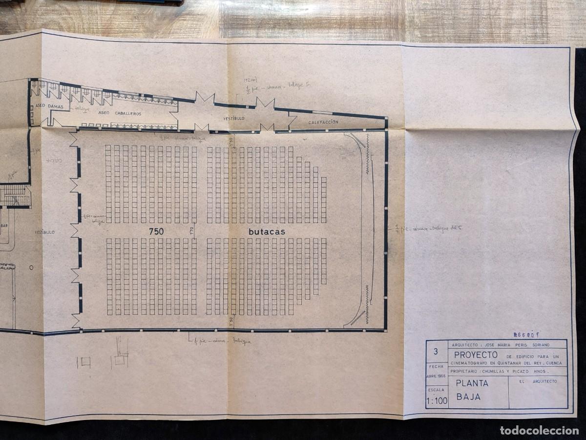 Documentos antiguos: PROYECTO EDIFICIO PARA CINEMAT&Oacute;GRAFO EN QUINTANAR DEL REY (CUENCA), 1966-67. MUCHA DOCUMENTACI&Oacute;N (5) - Foto 6