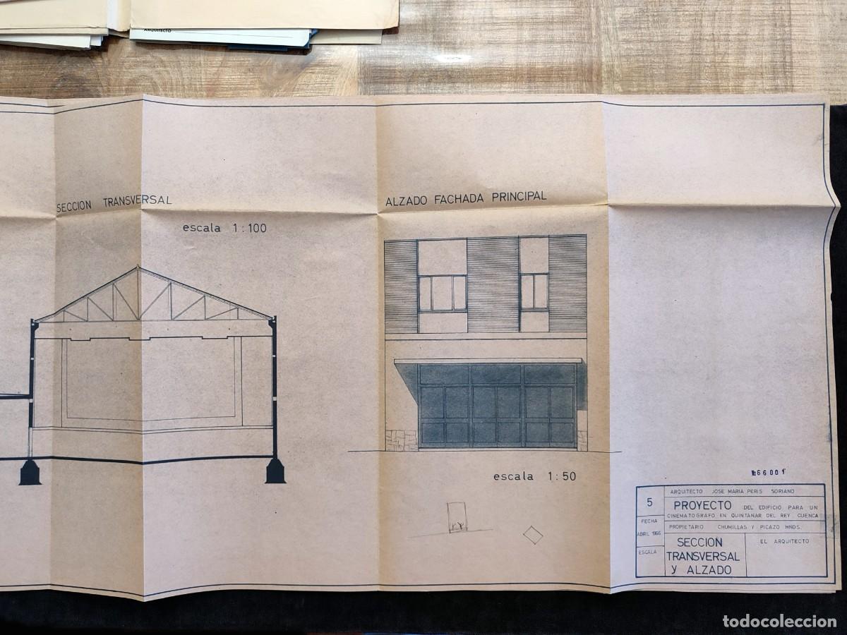 Documentos antiguos: PROYECTO EDIFICIO PARA CINEMAT&Oacute;GRAFO EN QUINTANAR DEL REY (CUENCA), 1966-67. MUCHA DOCUMENTACI&Oacute;N (5) - Foto 8