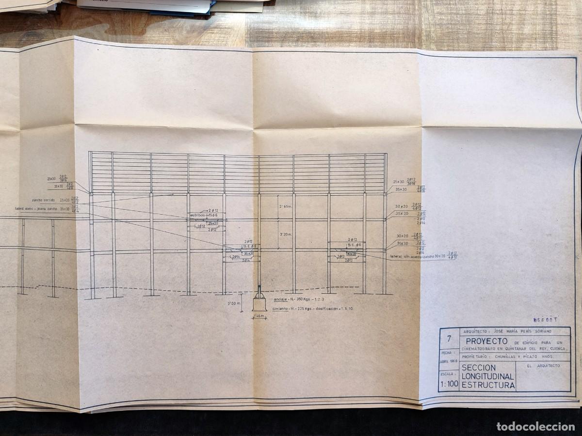 Documentos antiguos: PROYECTO EDIFICIO PARA CINEMAT&Oacute;GRAFO EN QUINTANAR DEL REY (CUENCA), 1966-67. MUCHA DOCUMENTACI&Oacute;N (5) - Foto 10