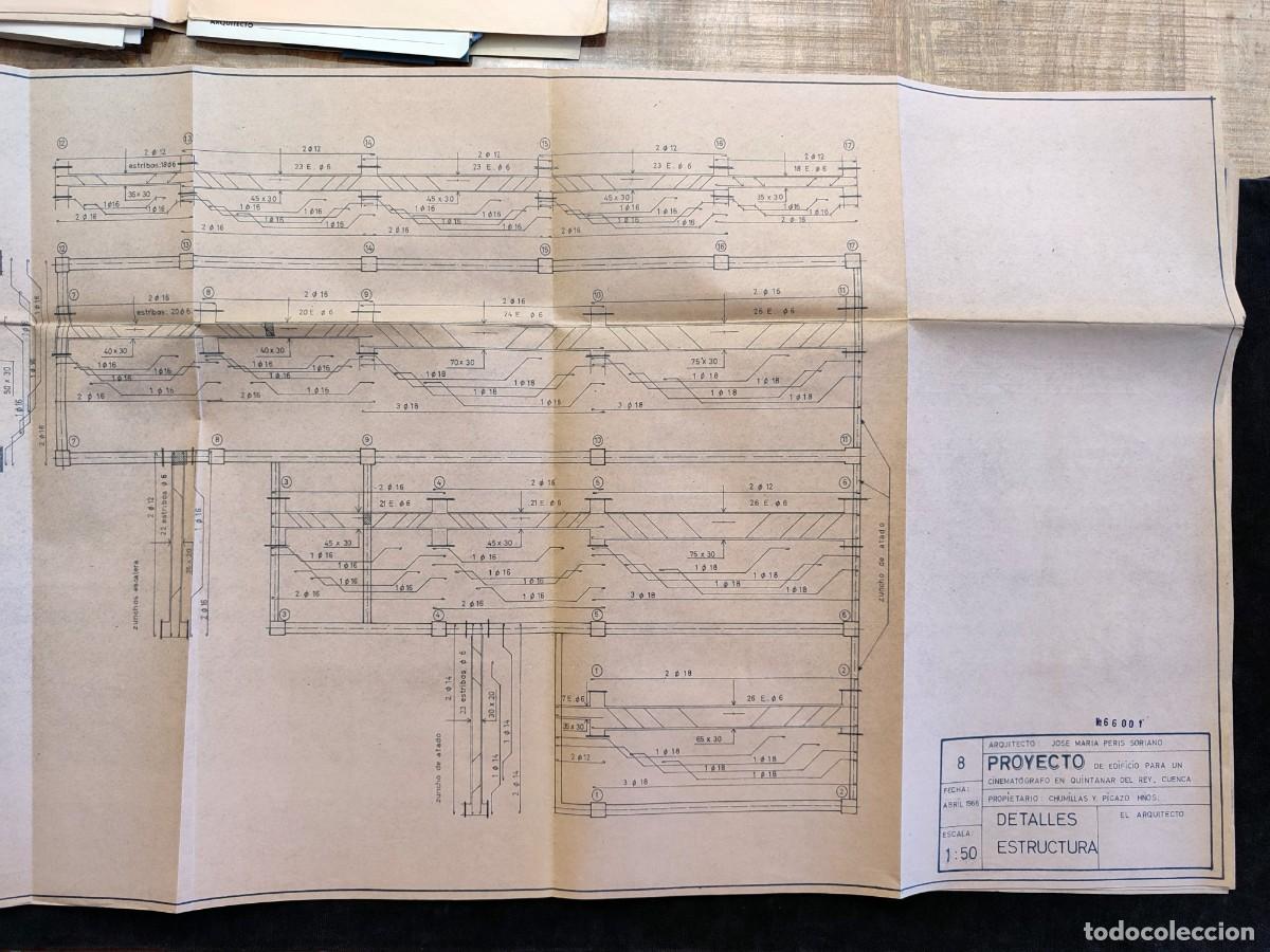 Documentos antiguos: PROYECTO EDIFICIO PARA CINEMAT&Oacute;GRAFO EN QUINTANAR DEL REY (CUENCA), 1966-67. MUCHA DOCUMENTACI&Oacute;N (5) - Foto 11