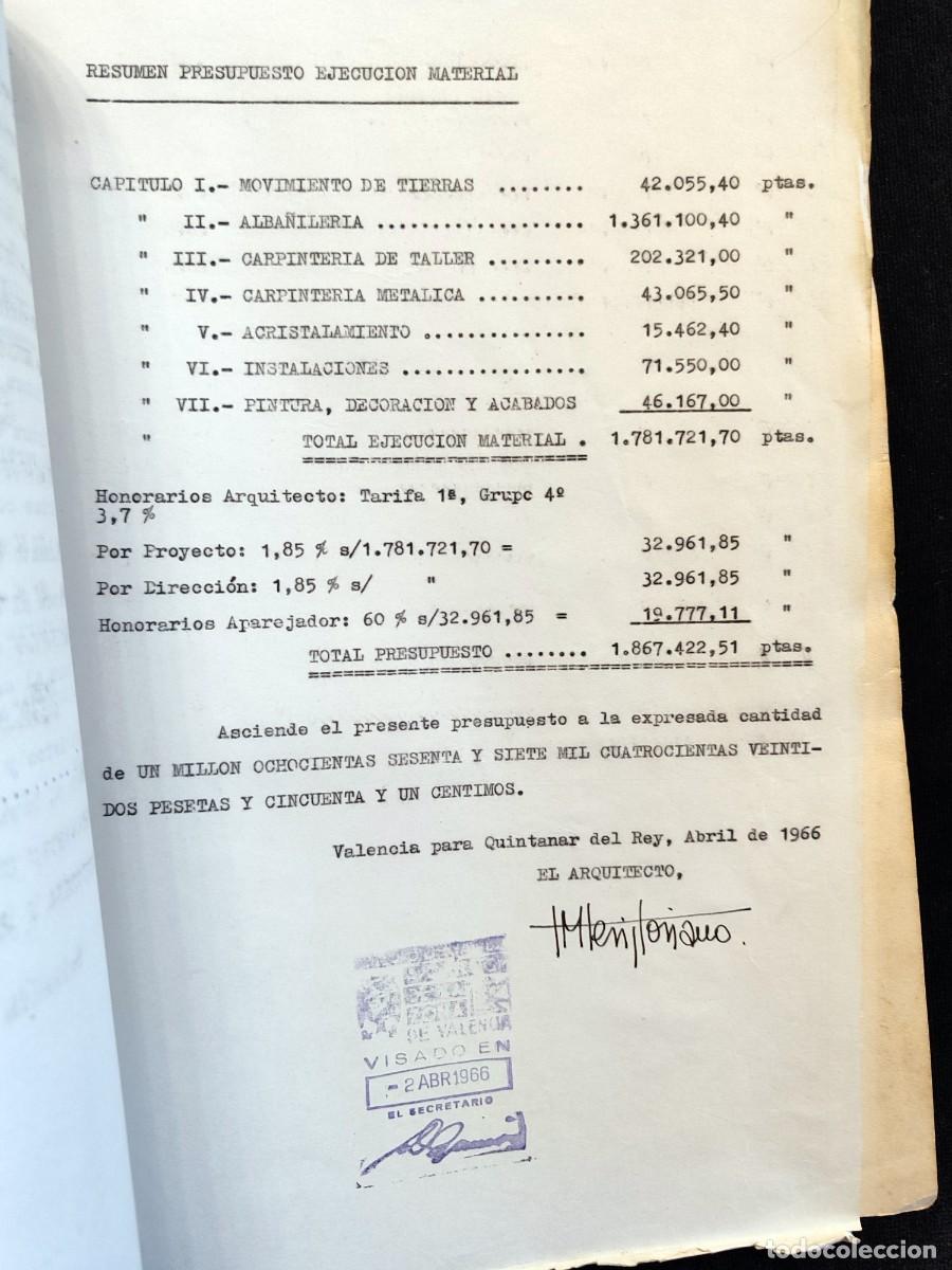 Documentos antiguos: PROYECTO EDIFICIO PARA CINEMAT&Oacute;GRAFO EN QUINTANAR DEL REY (CUENCA), 1966-67. MUCHA DOCUMENTACI&Oacute;N (5) - Foto 17