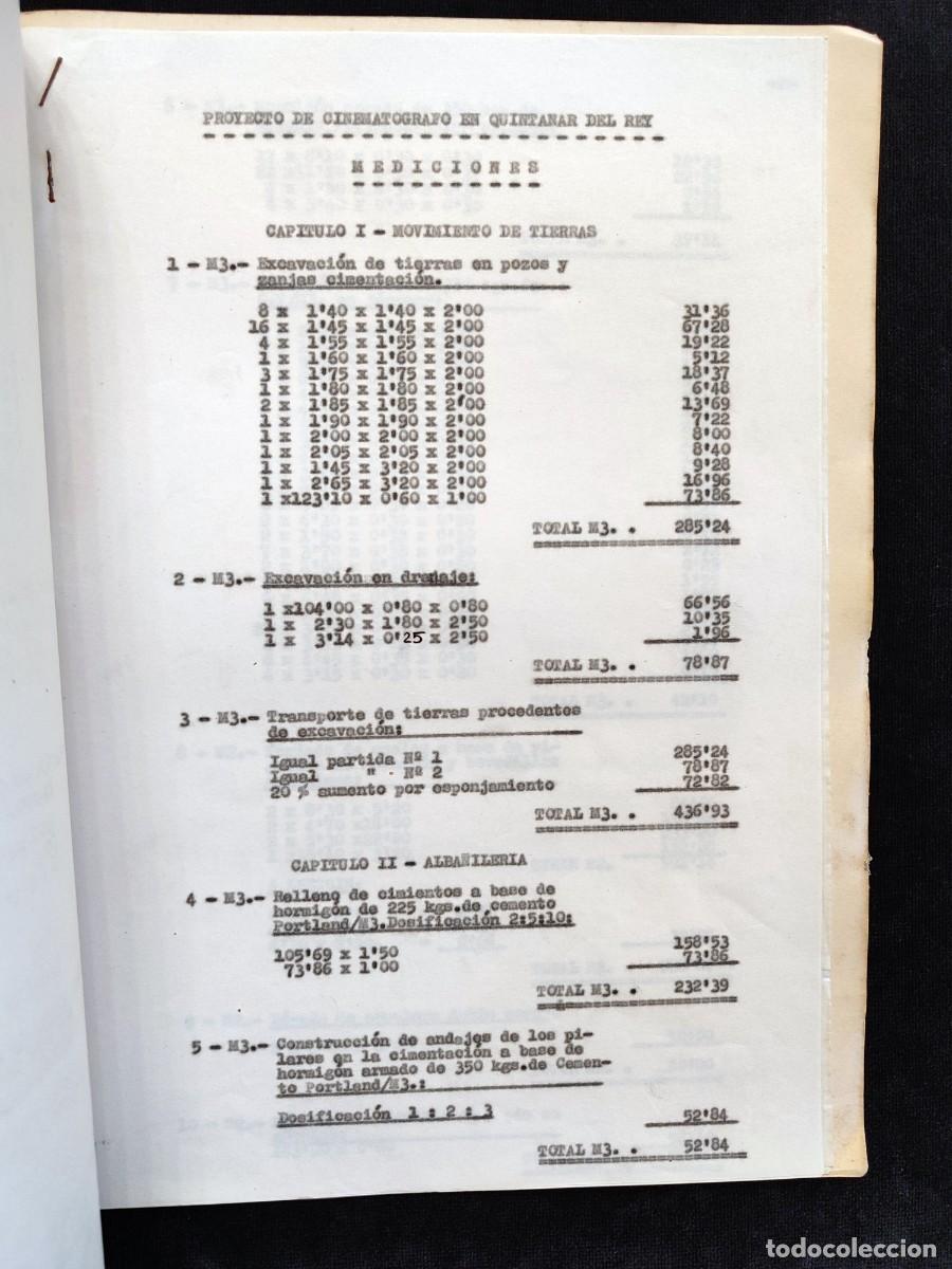 Documentos antiguos: PROYECTO EDIFICIO PARA CINEMAT&Oacute;GRAFO EN QUINTANAR DEL REY (CUENCA), 1966-67. MUCHA DOCUMENTACI&Oacute;N (5) - Foto 21