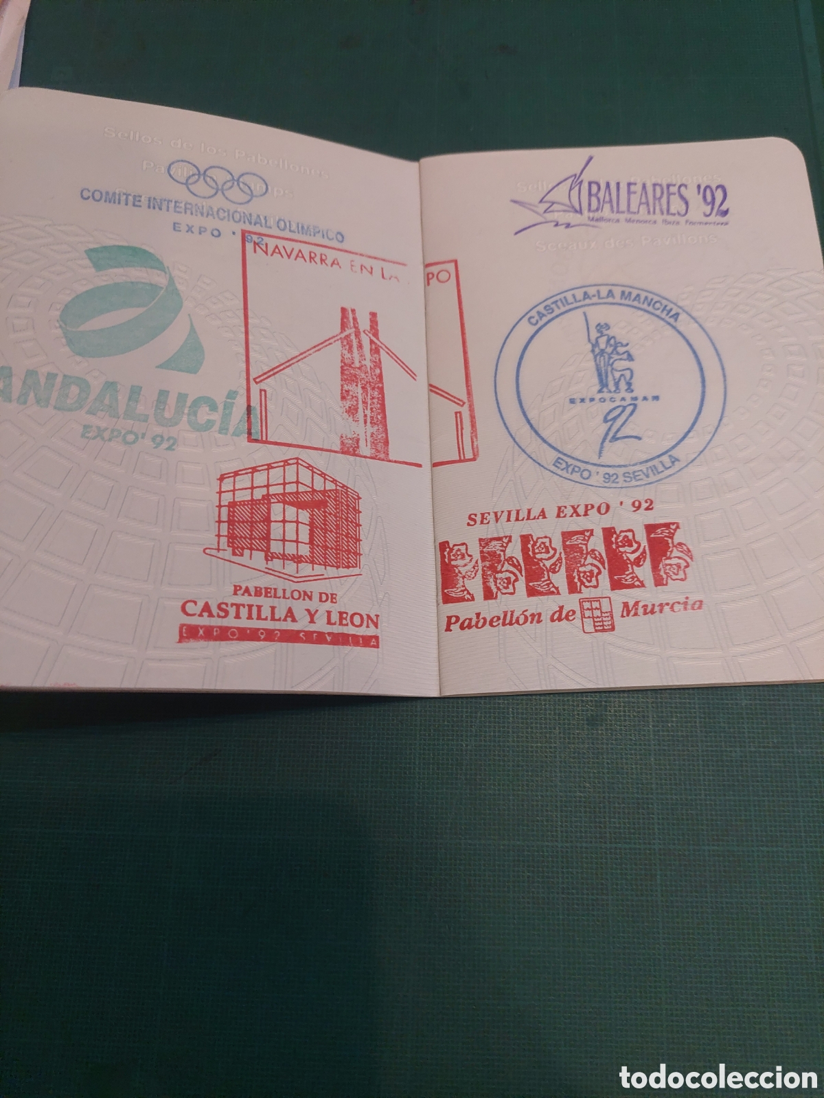 Documentos antiguos: PASAPORTE EXPO 92 SEVILLA COMPLETO - Foto 2