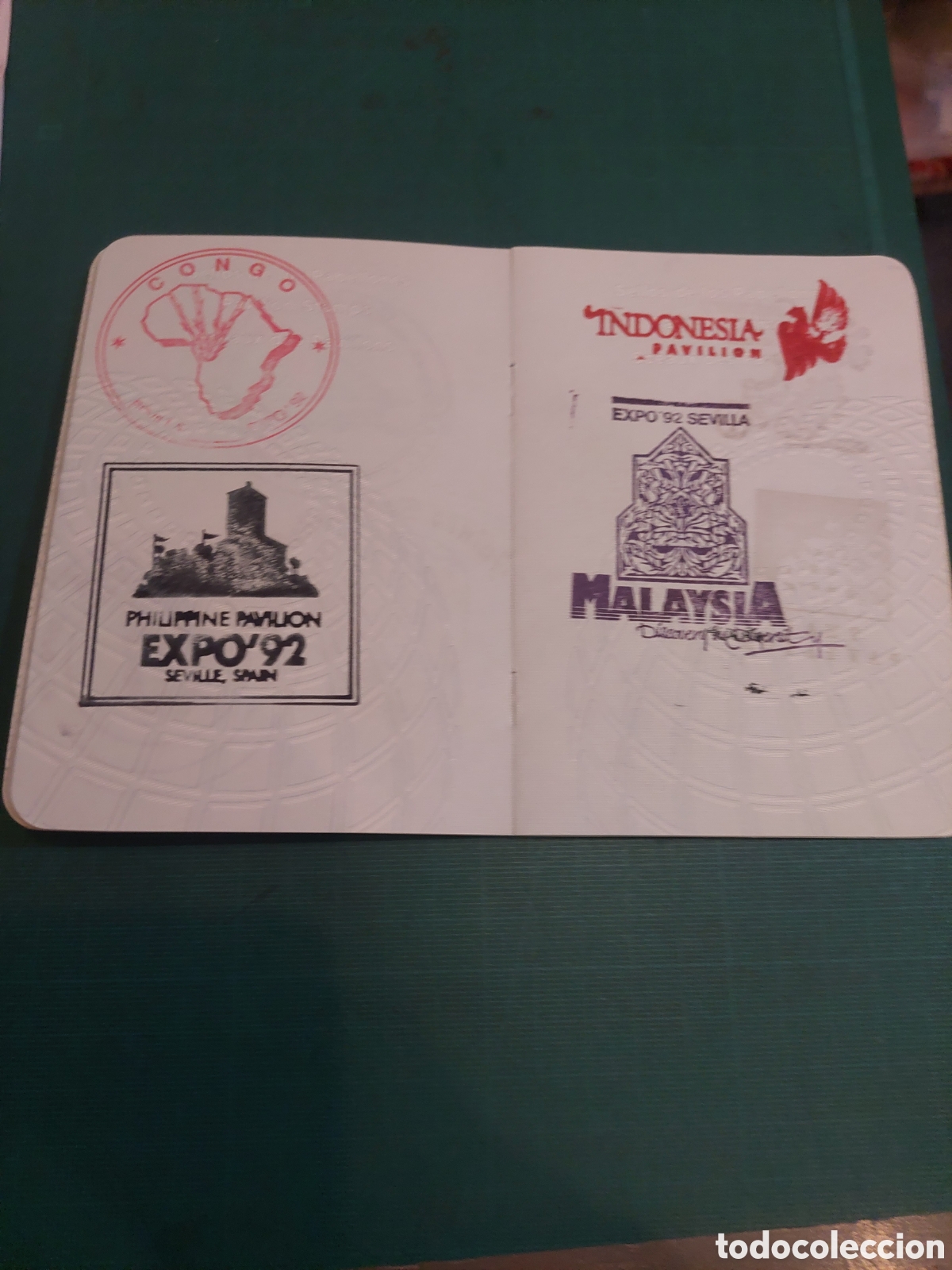 Documentos antiguos: PASAPORTE EXPO 92 SEVILLA COMPLETO - Foto 8