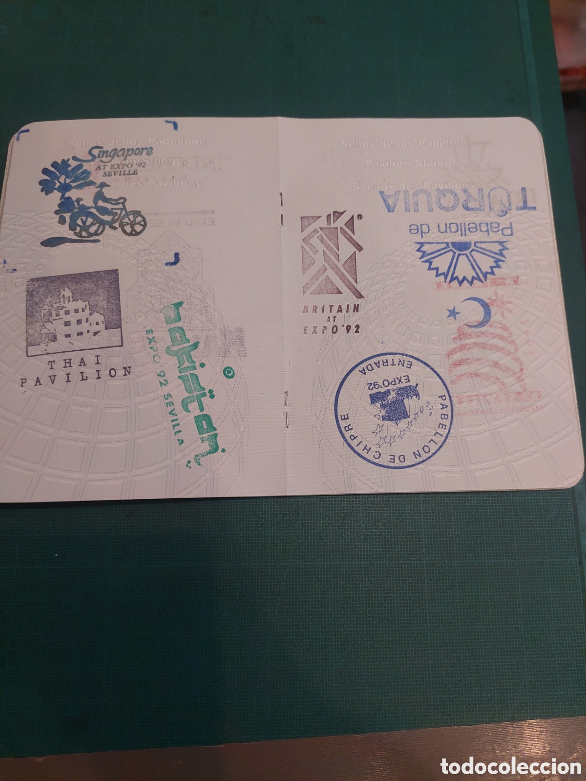 Documentos antiguos: PASAPORTE EXPO 92 SEVILLA COMPLETO - Foto 9
