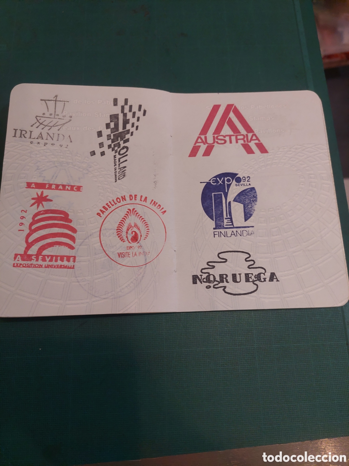 Documentos antiguos: PASAPORTE EXPO 92 SEVILLA COMPLETO - Foto 10