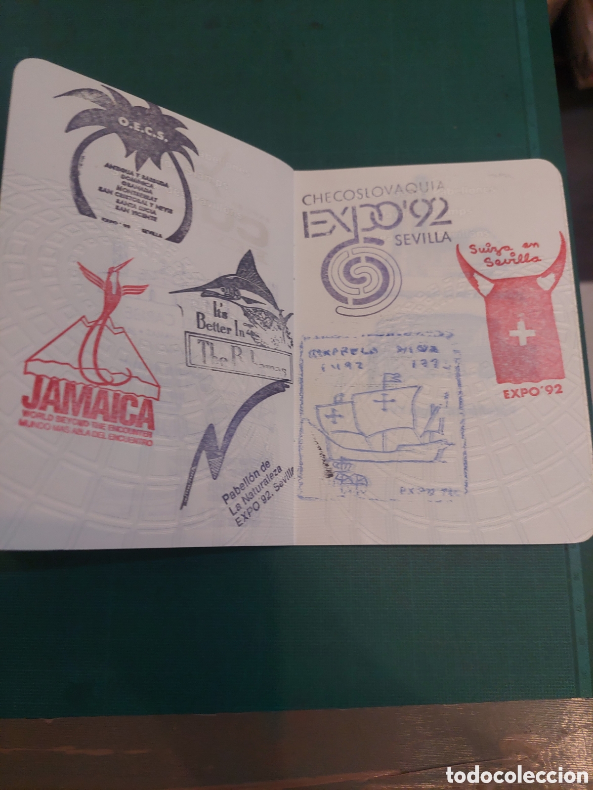 Documentos antiguos: PASAPORTE EXPO 92 SEVILLA COMPLETO - Foto 15